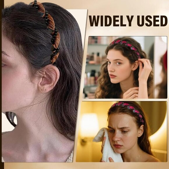 3 Pack Vintage Pearl Hairbands with Teeth Elegant Beaded Headbands for Women Gir main image 4